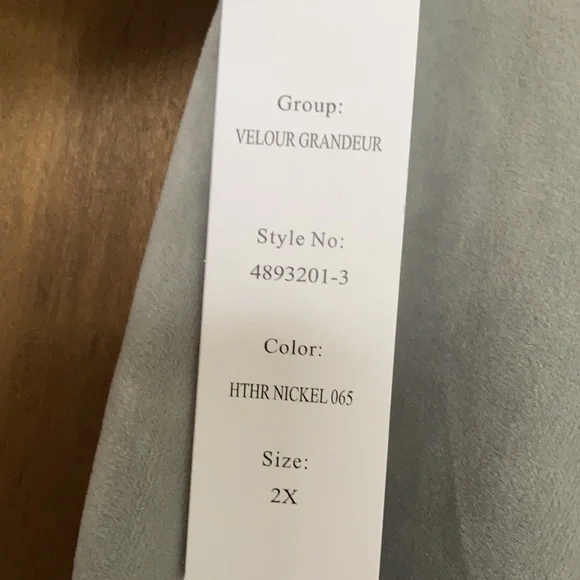 2 pairs Sportelle gray velour velvet soft comfy pull on pant 2X - Picture 12 of 15